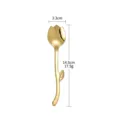 Gold Stainless Steel Tulip Spoon 14.5cm Long Handle Coffee And Dessert Mixing Spoon - Hanging Spoon / 15cm / Gold