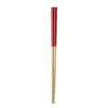 Stainless steel chopsticks red and gold color block square metal chopsticks household style - 23cm / Red And Gold