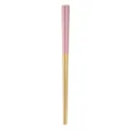 Stainless steel chopsticks with pink matte handle and gold tip, modern kitchenware. - 23cm / Pink Gold