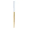 White and gold stainless steel square chopsticks, elegant modern home dining cutlery set. - 23cm / Platinum