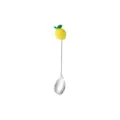 Stainless steel spoon with cute yellow lemon silicone handle for coffee and dessert use. - Lemon Spoon