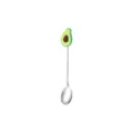 Cute stainless steel spoon with avocado silicone handle for coffee, dessert and fruit stirring. - Mango Spoons