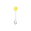 Cute stainless steel spoon with yellow lemon decor for coffee, dessert, and fruit tasting. - Orange Spoon