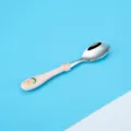 Niedliches Kinder Edelstahl Besteck Löffel Gabel mit rosa Griff für sicheres Baby Essen. - Kreativer Kinder Löffel-Gabel Kombi / Rosa