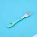 Kinder Edelstahl Gabel, süßer türkiser Koala Griff, sicheres Kleinkind Essbesteck für Baby. - Kreative Kindergabel / Grün