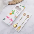 Stainless steel spoon and fork tableware gift set with heart charm box for wedding party - Heart Fork and Spoon Gift Box