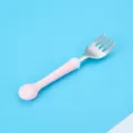 Cute lollipop baby fork pink stainless steel children tableware portable toddler feeding tool - Lollipop Fork / Pink