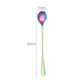 Rainbow long-handled stainless steel cat paw coffee spoon for dessert and mug stirring. - Premium Multicolor