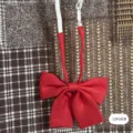 Red student bow tie with adjustable elastic strap, cute uniform accessory for graduation. - Bow Tie / 12x10cm / Red