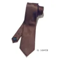Retro brown silk tie with classic H monogram pattern, elegant business accessory for men. - Note Style