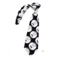 Black and white cartoon print kids pre-tied necktie detail showing adjustable strap buckle. - Peach Cartoon