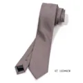 Retro brown houndstooth tie for men and women, classic slim polyester necktie 145x6cm - Brown White Dot Style