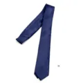 Classic navy blue business tie for men, solid color wide design, ideal for formal suits and office wear. - Navy Blue Satin Hand-tied Long (145x6cm)