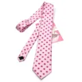 Raspberry pink polka dot tie for women, stylish polyester woven design, versatile daily accessory. - 01 Pink Polka Dot