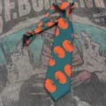 Korean vintage green pumpkin necktie, funny pre-tied short tie for women and kids. - Pre-tied Short Style / 28x7cm / Dark Green