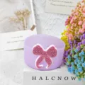 Silicone cup sleeve protective boot with sparkly rhinestone bow for tumbler accessories details - Blue