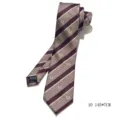 Vintage brown striped necktie for men and women, handmade polyester classic accessory. - Class Two Grade Three Style