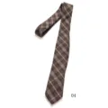 Retro brown plaid necktie for men and women, vintage preppy style matching shirt tie accessory. - Cappuccino Plaid 145*6cm