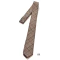 Vintage plaid tie retro brown coffee camel color classic collegiate style men fashion - Light Coffee Large Offset Plaid 145*6cm