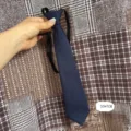 Solid navy blue pre-tied kids necktie with adjustable strap, classic formal accessory. - No. 02 Pre-Tied Necktie / 33x7cm / Navy Blue