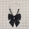 Black sailor uniform bow tie with adjustable neck strap, perfect JK uniform accessory for daily cosplay. - Giant Feather - Black