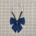 Japanese sailor uniform dark blue bow tie, adjustable strap, cute JK uniform neck accessory. - Giant Feather - Navy Blue