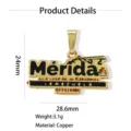 Copper pendant necklace accessory with Mérida city lettering, 28.6x24mm jewelry charm gift - Venezuela M (Style 6)