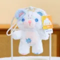 Cute blue and white button bear plush keyring bag charm variant, soft toy accessory for gifts. - 16cm / White Blue