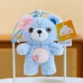 Cute button bear plush toy keychain, soft plush bag charm and stylish accessory for girls. - 16cm / Blue