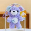 Plush bear keychain cute purple stuffed animal bag charm fluffy pendant gift for women - 16cm / Taro Purple