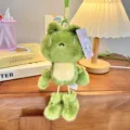 Cute mini green frog plush doll keychain and bag hanging pendant with soft texture and cute design. - Crying Style / 18cm