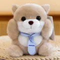 Cute sea otter plush toy variant, soft stuffed animal doll with blue tie, perfect desktop companion. - Lazy Otter / 17cm