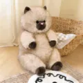 Flauschige Plüschkatze süßes Stofftier hässlich süße Katzenpuppe Geschenk für Kinder Dekor - Beige / 25cm