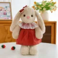 Adorabile coniglio di peluche con un bel vestito rosso, regalo perfetto per bambine e bambini. - 38 cm / Vestito Rosso Coniglio Kaki
