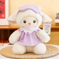 Cute lamb plush toy in purple polka dot dress with sleep mask, soft stuffed animal doll gift. - 16cm / Purple Dress Style