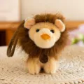 Cute Lion Plush Keychain Stuffed Animal Bag Charm Cute Cartoon Toy Gift Accessory - Lion Sitting Version 12cm