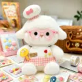 Mignon mouton peluche chef avec lunettes roses, poupée en peluche douce cadeau pour enfants. - Mouton Rose Avec Lunettes 28cm