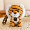 Cute tiger plush pendant keychain fluffy animal toy bag charm for daily accessory gift - Tiger Sitting Version 12cm