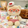 Adorable peluche ours jouet avec chapeau de chef et tablier rouge, cadeau parfait pour enfants. - Ours Brun Avec Lunettes 28cm