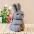 Fluffy rabbit plush keychain cute simulation bunny bag pendant fluffy toy gift for women - Gray Rabbit