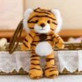 Cute tiger plush keychain fluffy wild animal bag charm soft toy pendant for keys and handbags - Tiger Dangling Legs Version 16cm