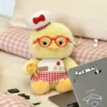 Adorable poussin en peluche jaune avec toque de chef et lunettes rouges, cadeau idéal. - Canard Jaune Avec Lunettes 28cm