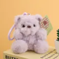 Purple plush bear keychain fuzzy cute toy pendant bag charm fluffy animal doll gift 92 - Purple