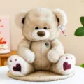 Cute plush teddy bear toy with soft stuffed design, perfect children birthday gift doll. - Brown Badge Style / 32cm