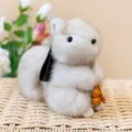 Schattige simulatie konijn pluche speelgoed sleutelhanger, zachte pop tas hanger cadeau. - Gebroken Witte Eekhoorn