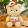 Adorable peluche ours chef avec tablier et chapeau, poupée en peluche douce pour enfant - Ours Brun Grand Sans Lunettes 40cm