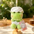 Gros plan de pendentif poupée en peluche coquille d'œuf,porte-clé animal en peluche vert doux mignon. - Dinosaure Coquille d'Oeuf / 15cm