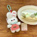 Cute plush rabbit keychain with cute apron, soft stuffed animal doll bag pendant for gift. - White Rabbit Apron Style