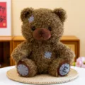 Retro Lap Curly Teddybeer Pluche Speelgoed Knuffelkussen Zachte Pop Verjaardagscadeau - 25cm / Tan