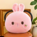 Cute pink rabbit plush pillow for office chair and bedroom decoration, soft stuffed animal cushion. - Pink Rabbit Pillow